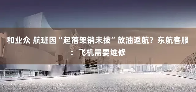 和业众 航班因“起落架销未拔”放油返航？东航客服：飞机需要维修
